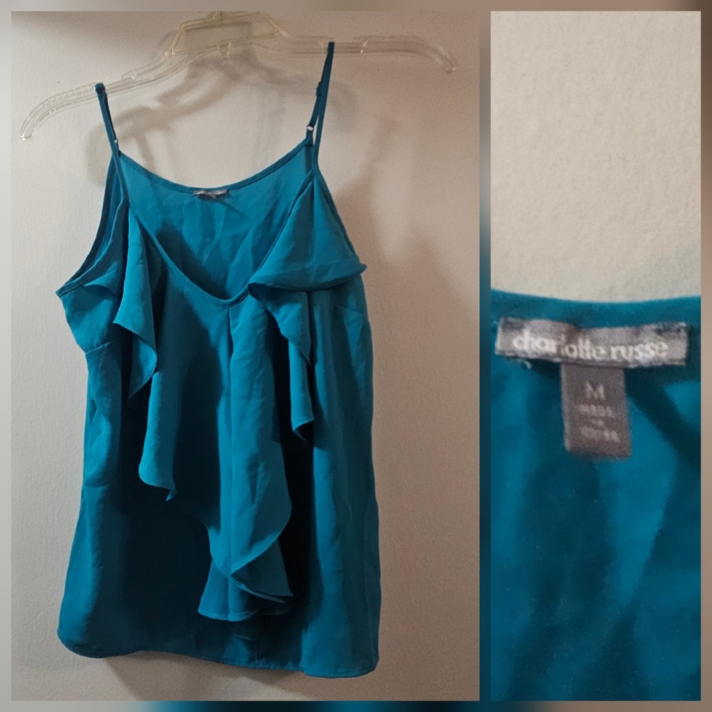 Charlotte Russe Blue Ruffle Camisole